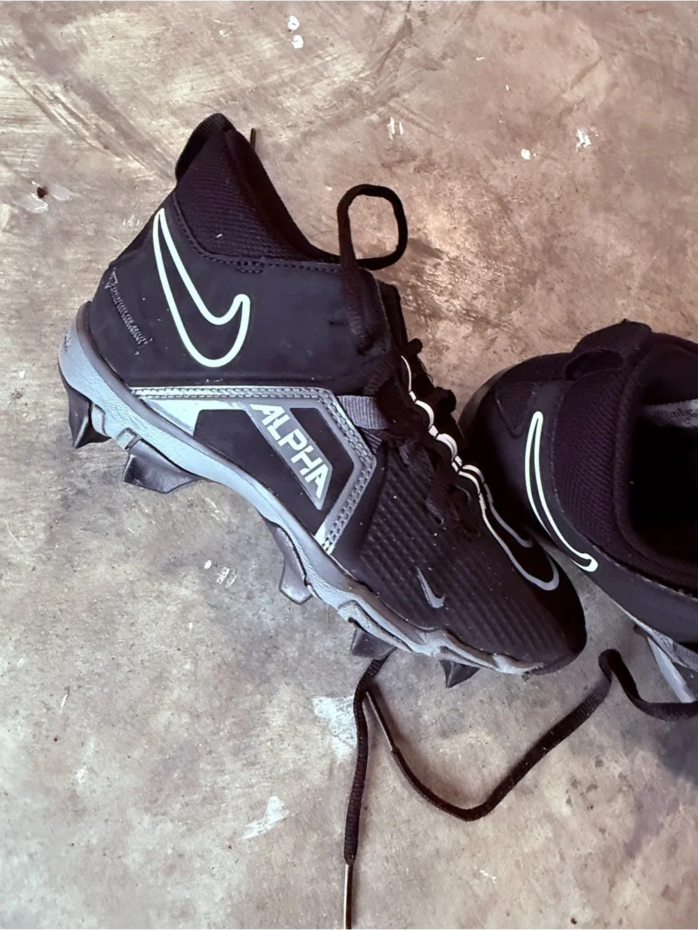 Nike Black Athletic Training Shoes with White Swoosh